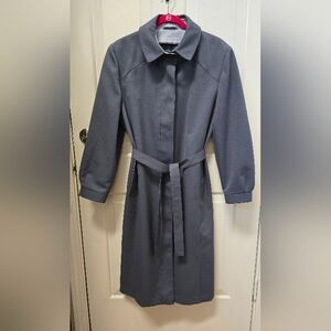 Vintage Forecaster International Gray Belted Trench Coat  Size L